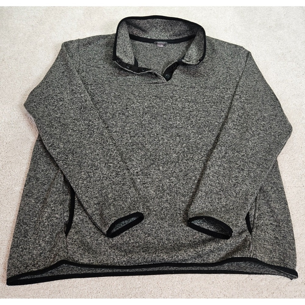 Eddie Bauer Athleisure Quarter Snap Pullover Womens 2XL Heather Gray Normcore
